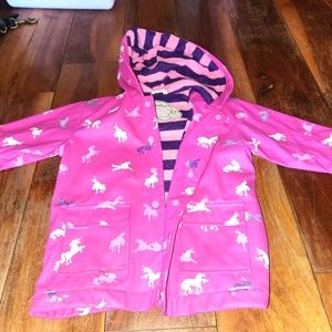 Hatley girls age 3. Pink unicorn raincoat